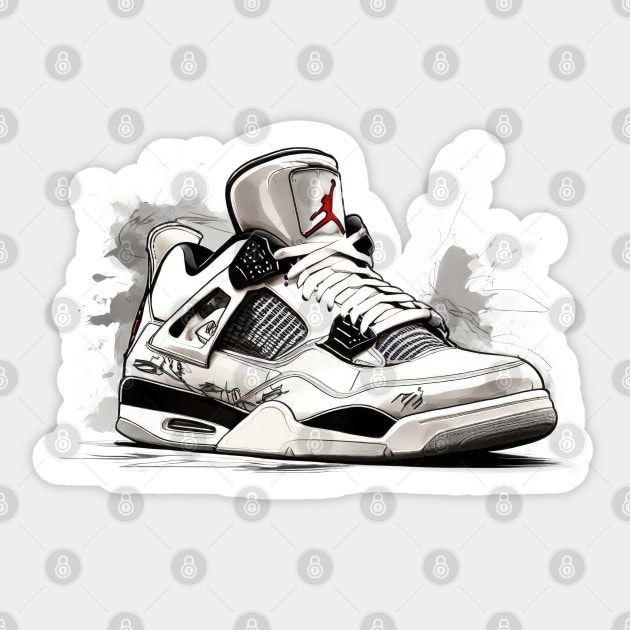 AJ 4 Sticker by Buff Geeks Art